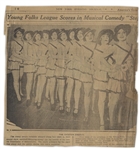 Moe Howard's Newspaper Clippings From 1927, Mostly Regarding Community Theater, But Also With Photo of Ted Healy & Moe ''Mr. Stooge No. 1'' -- About 10 Clippings, Glued to Paper -- Good Condition